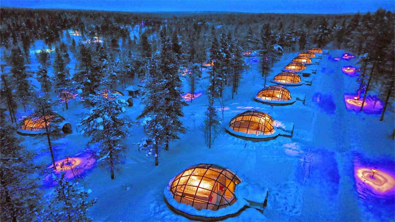Experiencia única en un iglú de cristal rodeado de auroras boreales